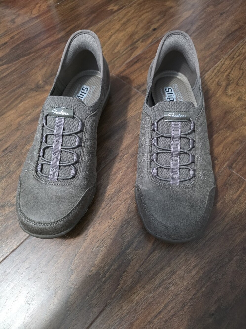Skechers Slip-Ins Size 8.5 Women's Hands Free Shoes Taupe Gray Beige